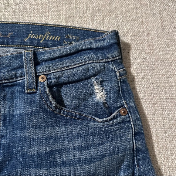 7 FOR ALL MANKIND Josefina Skinny Boyfriend Jeans Distressed Cottagecore Wmn 24 - Picture 6 of 16